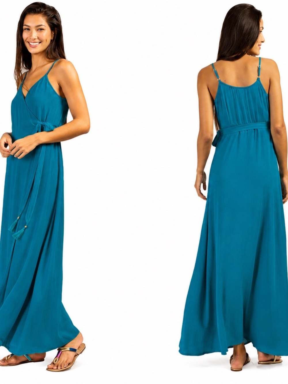 Trina Turk Brittany Tassel Maxi Wrap Dress Cover-Up NWT Small
